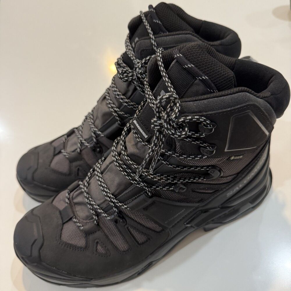 Size 12 NEW Salomon Quest 4 GTX Gore-Tex Hiking Boots Gray Waterproof Tactical